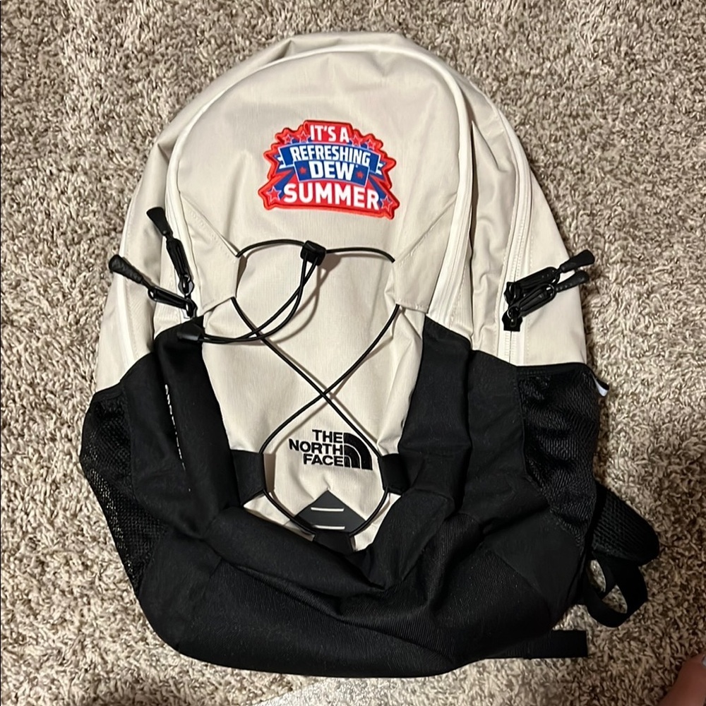 The North Face Black and White Backpack with Clean Lines